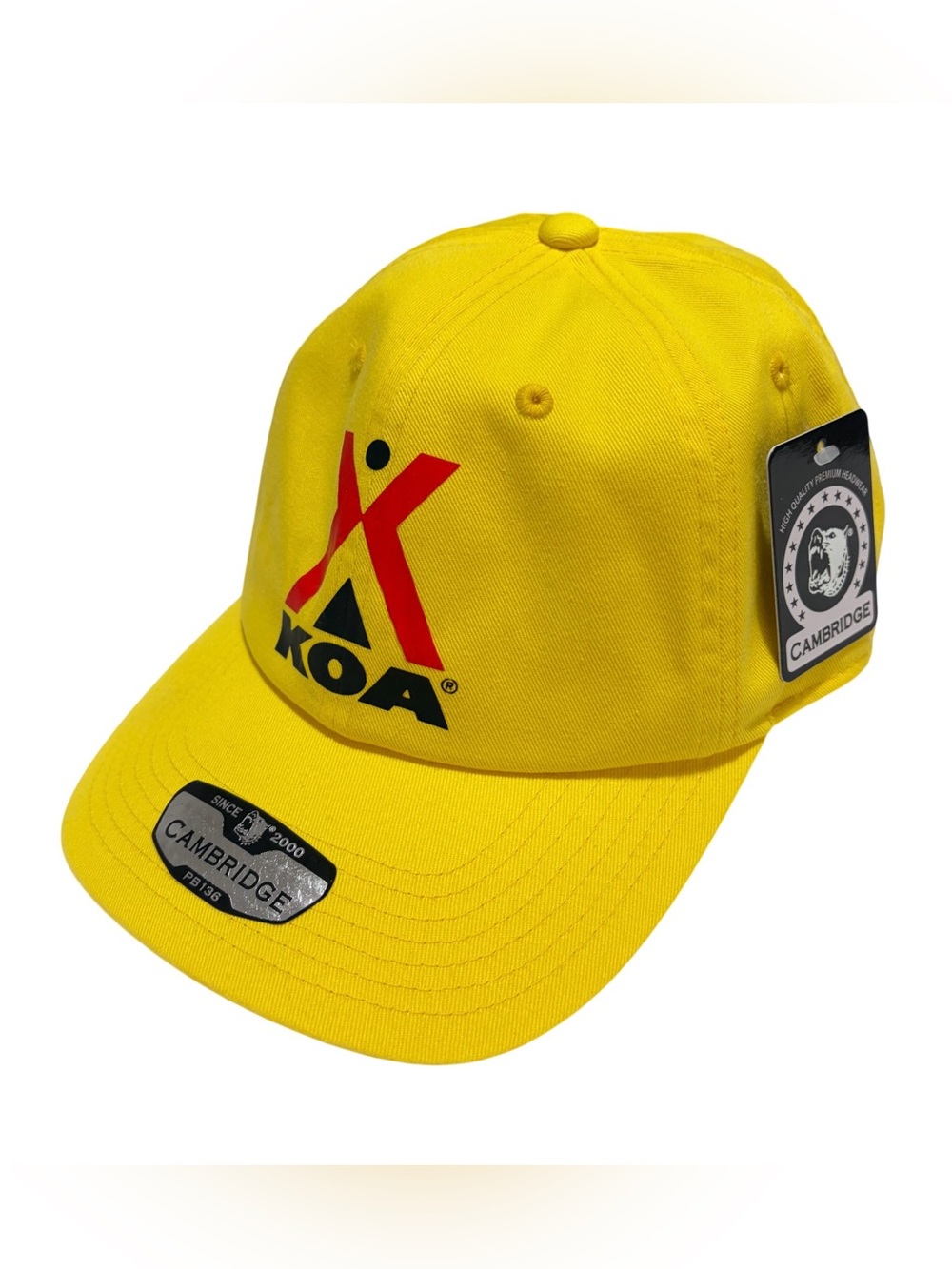 KOA Baseball Hat One Size Black Yellow Cotton Adjustable Hook & Loop